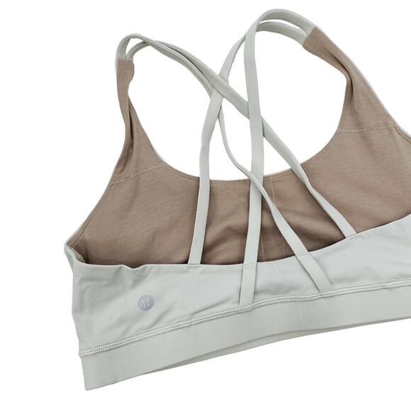 Lululemon white gray strappy sports bra - Picture 1 of 4